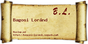 Bagosi Loránd névjegykártya